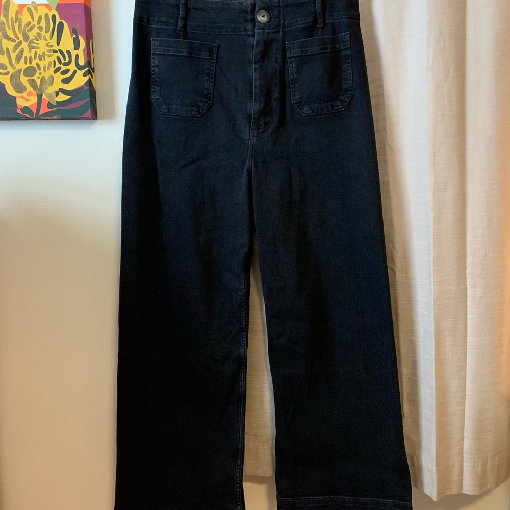 Anthropologie Pilcro Skipper 31T wide leg Black NWT (unattached)